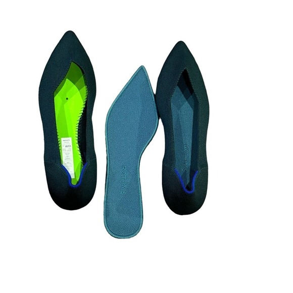 Rothy's Women's The Point Sea Green Slip On Flat Shoes Size 13 NWOT - Picture 6 of 8